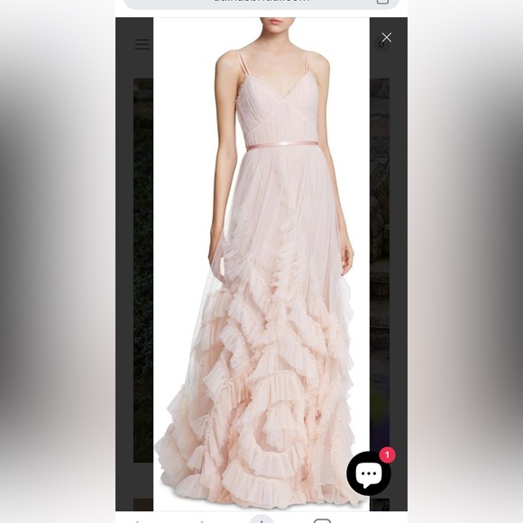 Marchesa Notte Blush Ruffle Gown- Size Women’s US 2